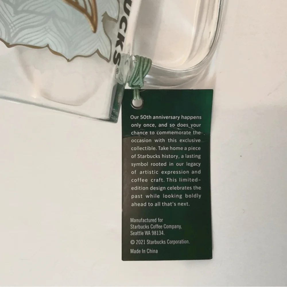 Starbucks 50th Anniversary Glass Mug New with Tags! Perfect!